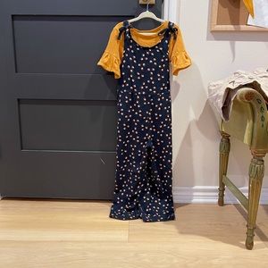 Toddler girl Fox overalls and shirt